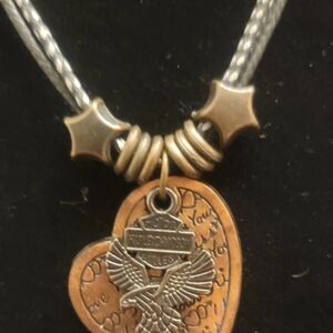 Harley-Davidson Silver and Gold Heart Necklace